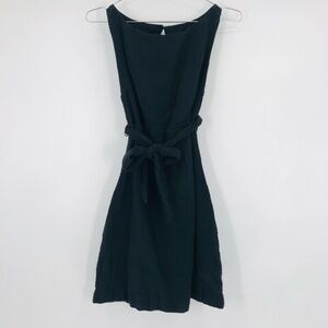 Free People Linen Blend Sleeveless Mini Dress Black Size Small